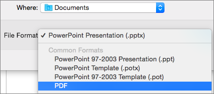 powerpoint for mac save as doc